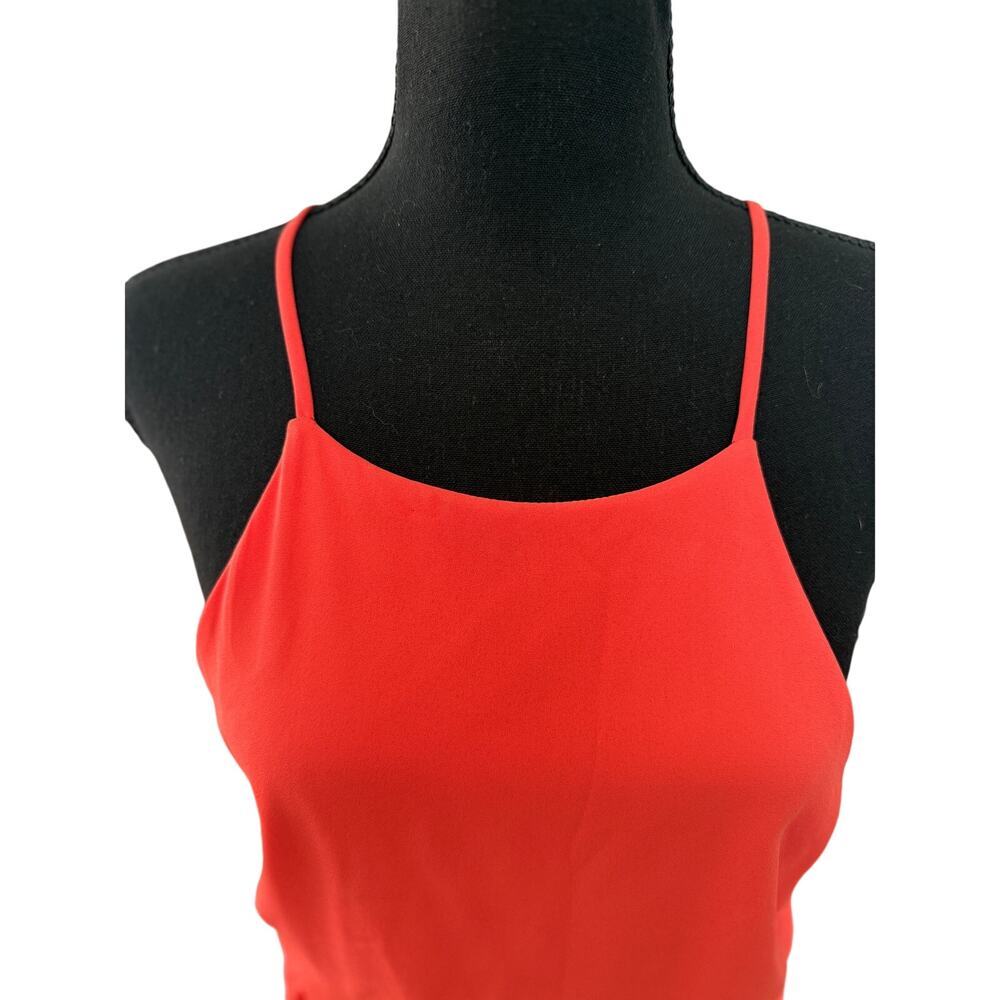 Needle & Threads Boutique Orange High-Low Halter Dress Lined Sz L | EUC - Picture 4 of 9